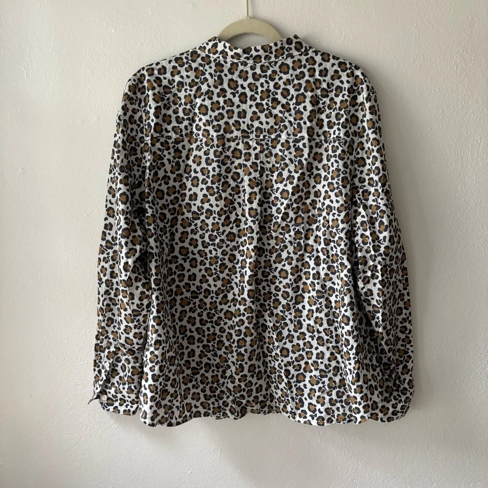 Boden Brown and Black Casual Leopard Print Button Down Shirt - Picture 3 of 6
